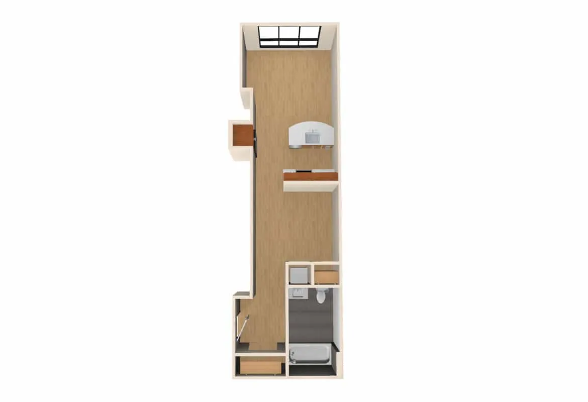 Jr. One Bedroom — Units 210-410 floor plan