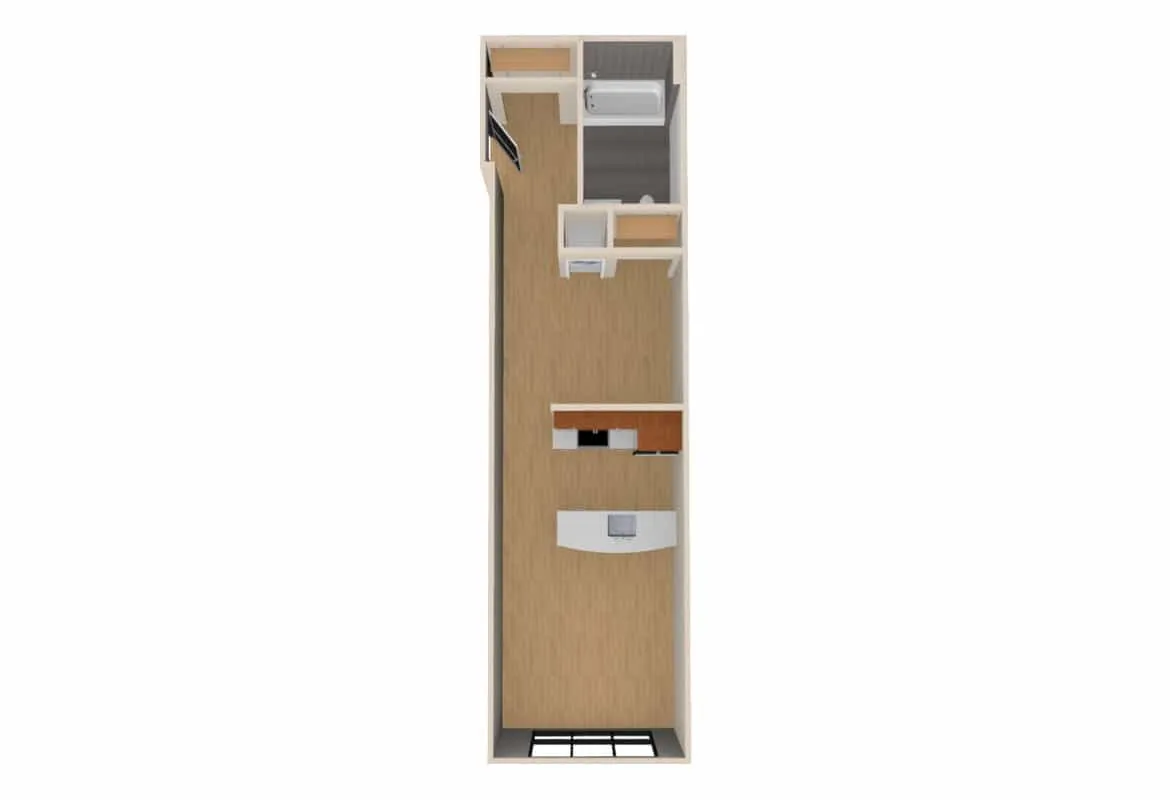 Jr. One Bedroom — Units 211-411 floor plan