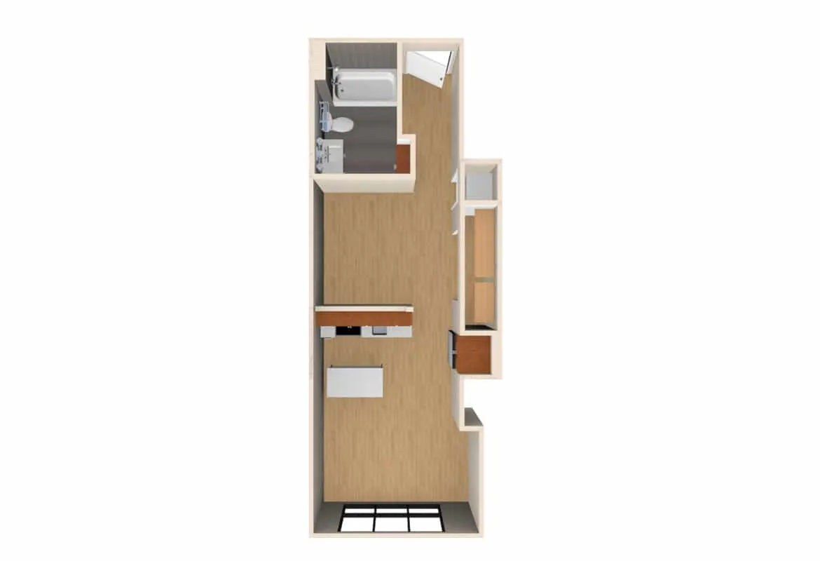 Jr. One Bedroom — Units 219-619 floor plan