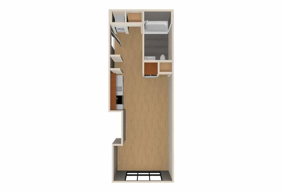 Studio — Units 220-620 floor plan