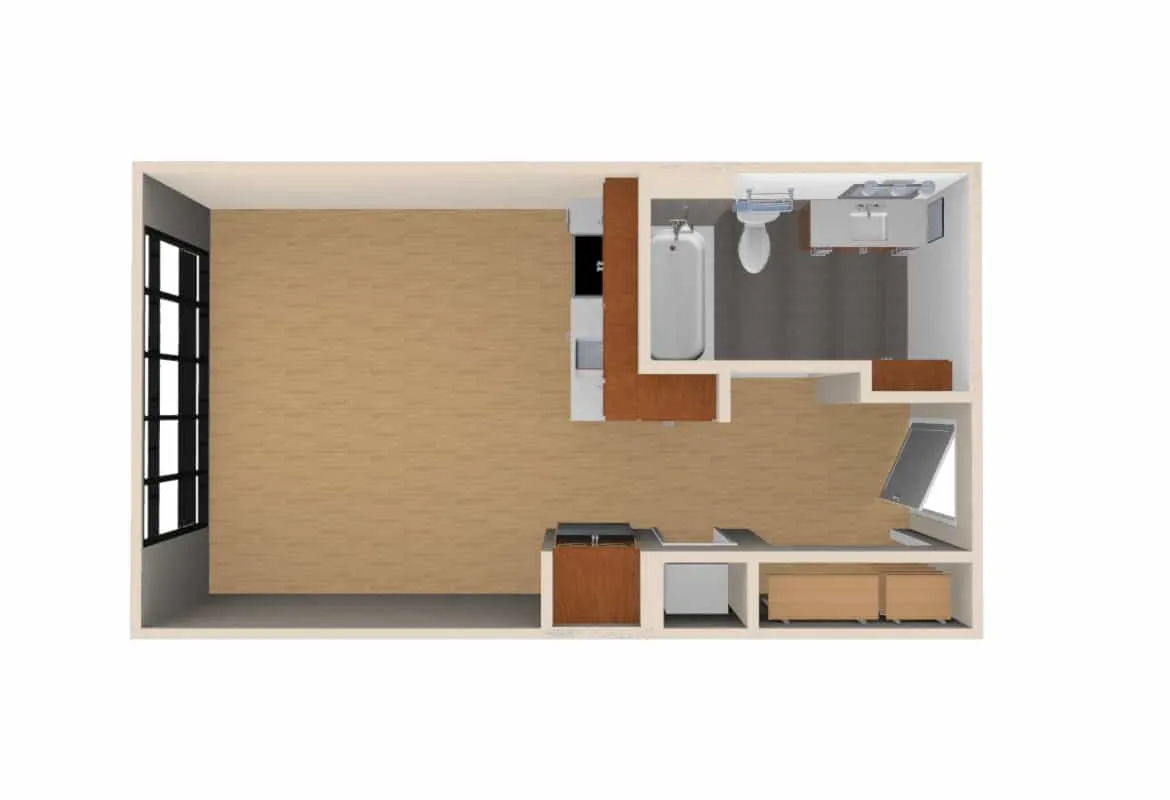Studio — Units 225-425 floor plan