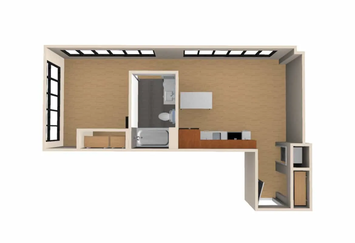 One Bedroom — Units 226-426 floor plan