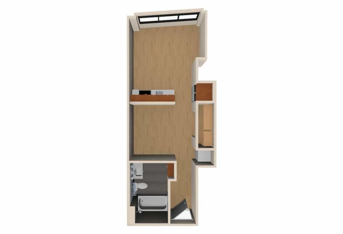 Jr. One Bedroom — Units 505-605 floor plan