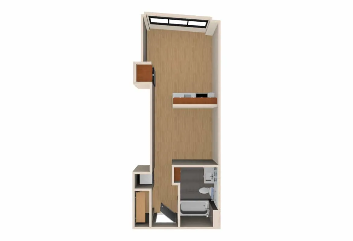 Jr. One Bedroom — Units 506-606 floor plan