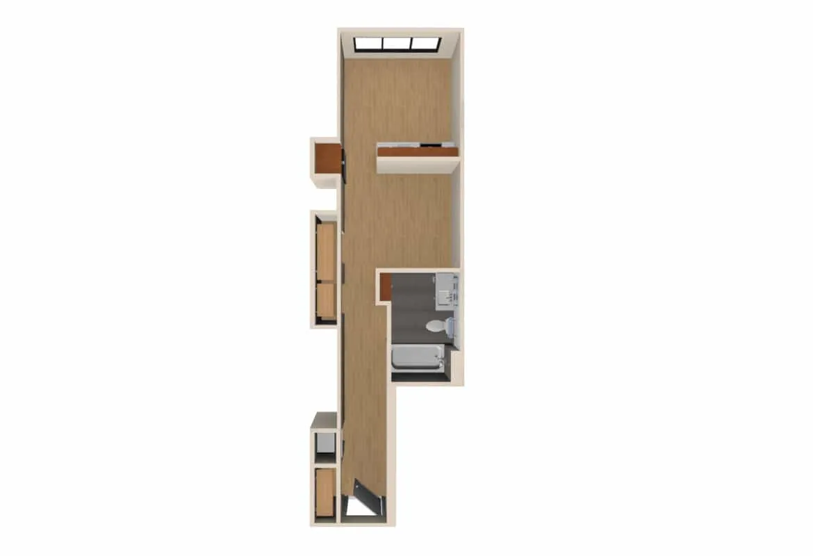 Jr. One Bedroom — Units 508-608 floor plan