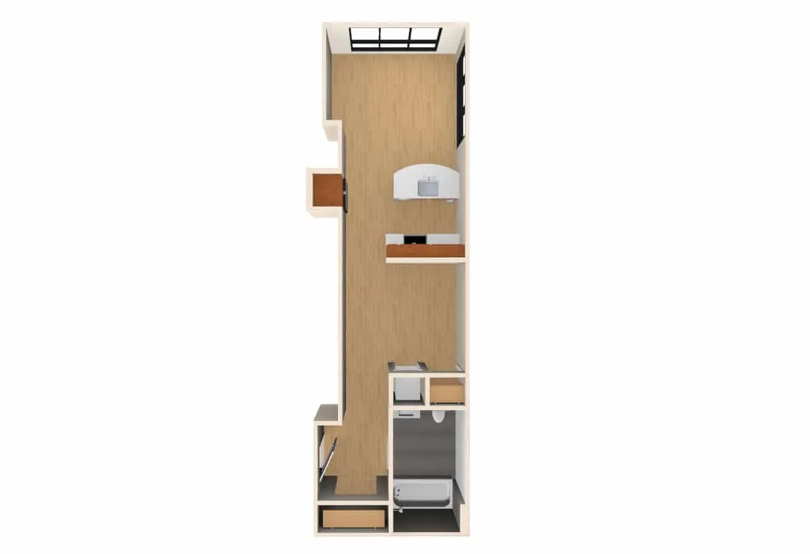 Jr. One Bedroom — Units 510-610 floor plan